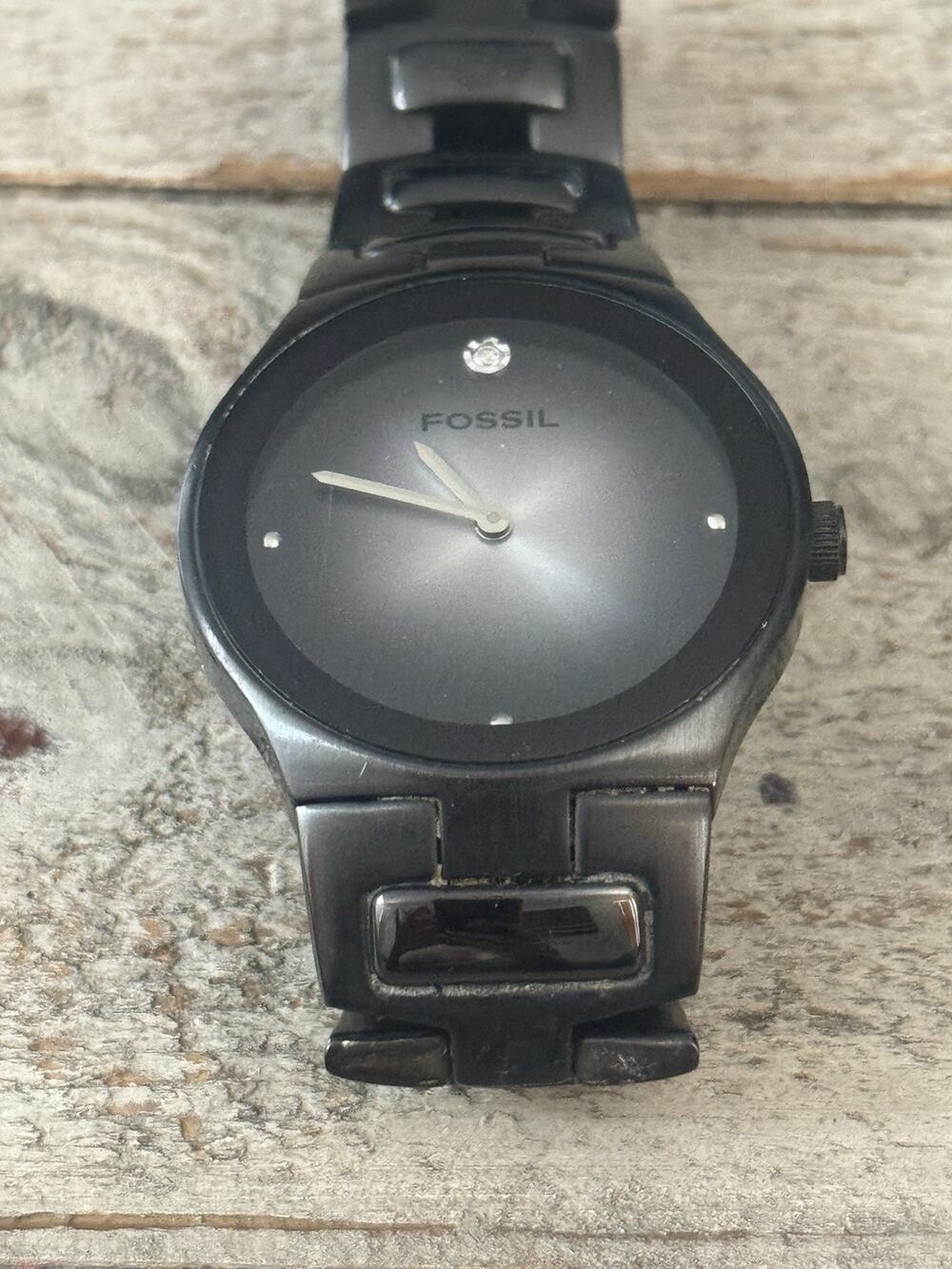 Fossil Arkitekt FS-4166 Black Stainless Steel Analog Quartz Watch 50M